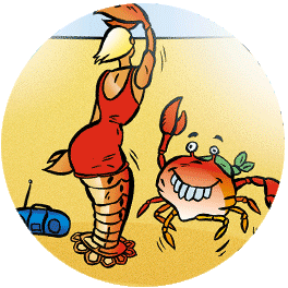 illustration humour crabe qui danse